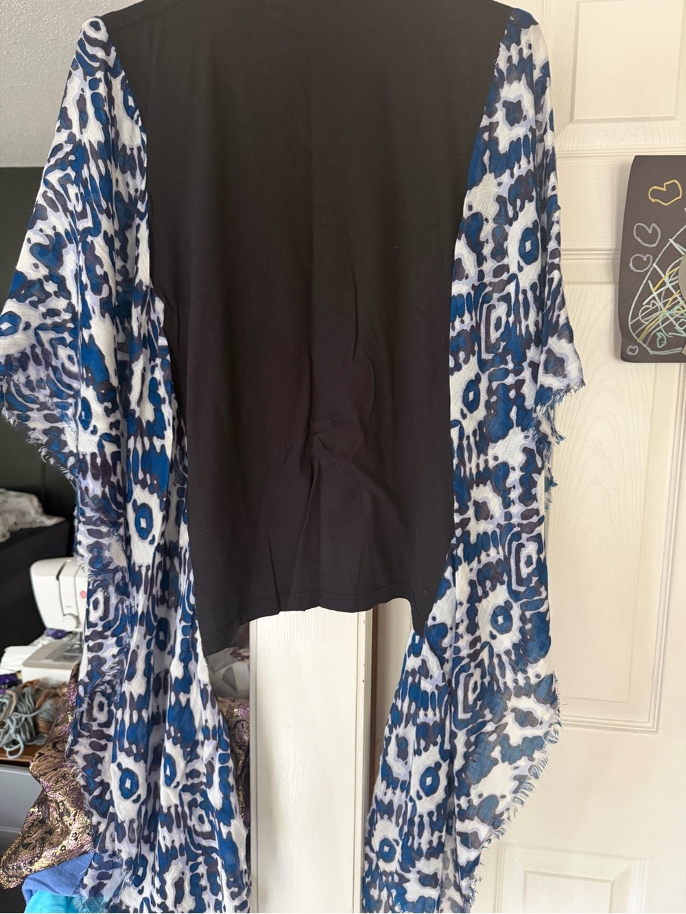Disney The Little Mermaid Black Graphic Tee with Blue Patterned Kimono - Picture 2 of 2
